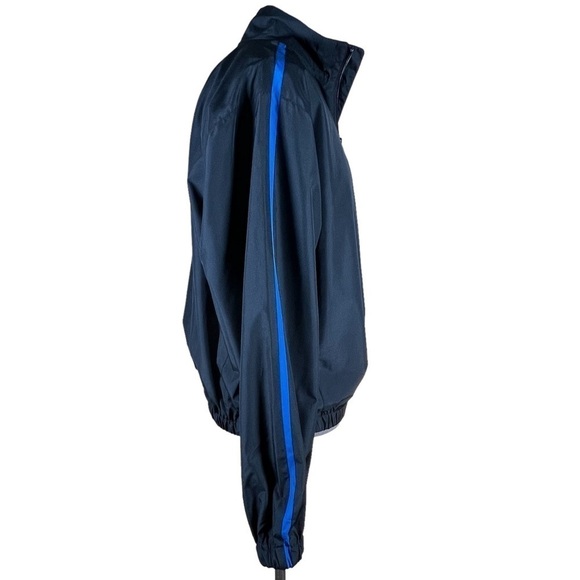 Champions Tour Men’s 1/4 Zip Black Windbreaker With Blue Stripes Medium EUC - Picture 4 of 10